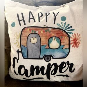 😁 HAPPY CAMPER 18x18 DECORATIVE THROW PILLOW